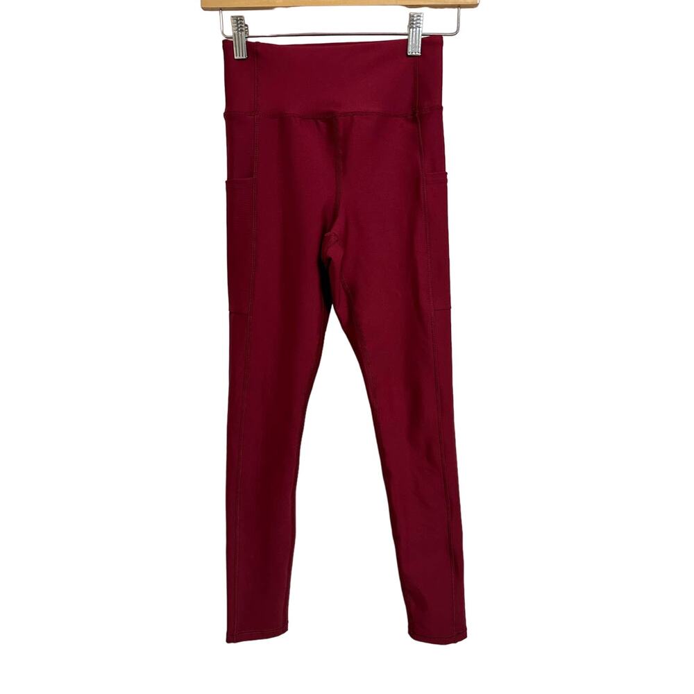 Calme johnny was endurance high waisted maroon leggings size‎ XS NEW